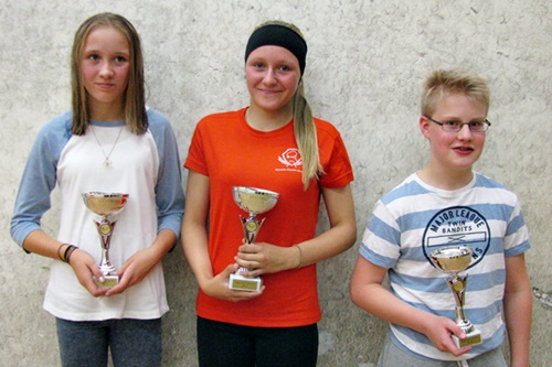 B-kaavion 2. Heidi Salmi KSQ, 1. Johanna Salmi KSQ & 3. Topi Takaluoma OSK