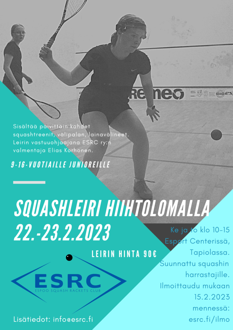 Read more about the article Hiihtoloman Squashleiri junioreille 22.-23.2.2023